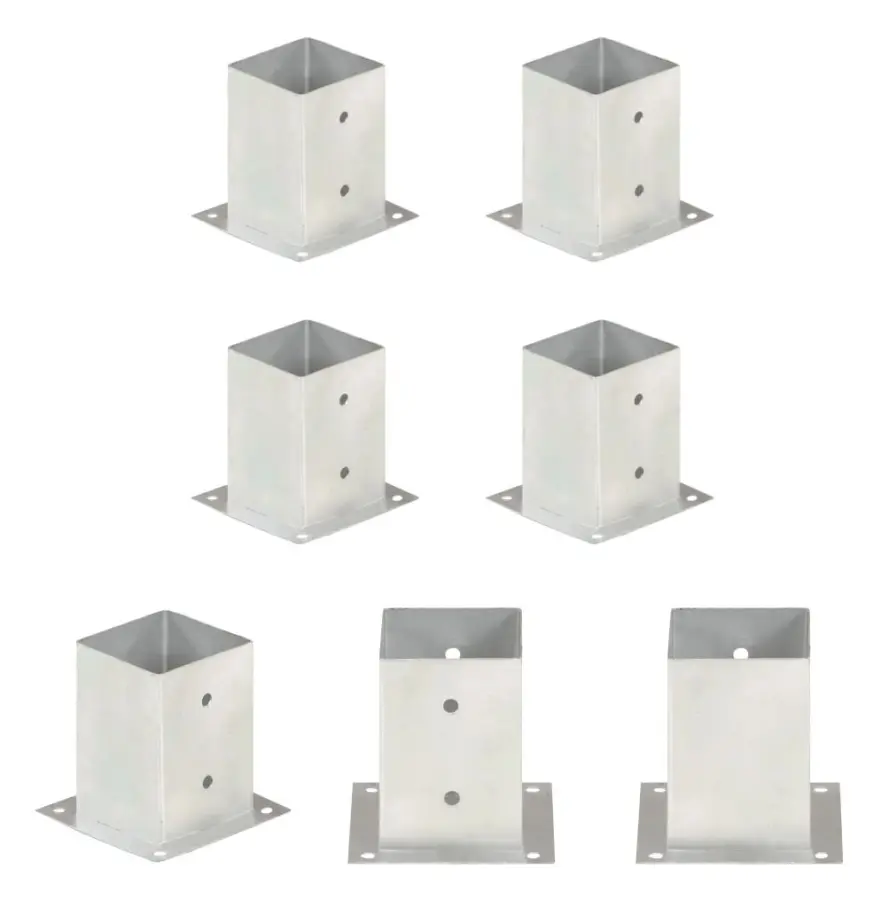 The Living Store Stolpfot 4 st galvaniserad metall 101 mm - Staketstolpar