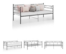 The Living Store Sängram bäddsoffa svart metall 90x200 cm