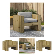 The Living Store Trädgårdsfåtölj 79x60x62 cm impregnerad furu - Utesoffor