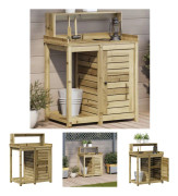 The Living Store Växtbord med hyllor 82,5x50x109,5 cm impregnerad furu - Växtställ