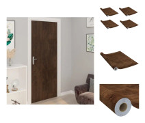 Fönsterfilm - Living Dörrfolier 4 st mörk ek 210x90 cm PVC