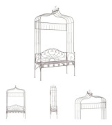 The Living Store Trädgårdsbänk 122 cm järn antikbrun