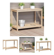 The Living Store Växtbord med hylla 108x50x75 cm massivt furu - Växtställ