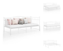 Sängar & sängramar - Living Utdragbar sängram bäddsoffa vit metall 90x200 cm