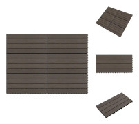Golvbeläggning - Living Markplattor 6 st WPC 60x30 cm 1,08 m² mörkbrun