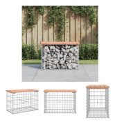 The Living Store Trädgårdsbänk gabion-design 63x31,5x42 cm massivt douglasträ - Trädgårdsbänkar