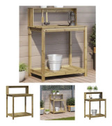 The Living Store Växtbord med hyllor 82,5x50x109,5 cm impregnerad furu - Växtställ