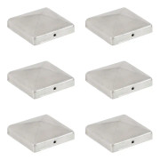 The Living Store Stolphattar pyramid 6 st galvaniserad metall 101x101 mm - Staket- & grindtillbehör