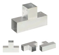 The Living Store Stolpbeslag T-form galvaniserad metall 91x91 mm - Staketstolpar