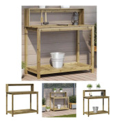 The Living Store Växtbord med hyllor 108x50x109,5 cm impregnerad furu - Växtställ