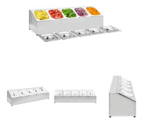 The Living Store Gastronormbehållare med 5 GN 1/6 kastrull rostfritt stål - Hållare för köksgeråd