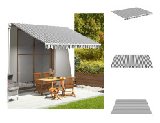 Markiser - Living Markisväv antracit och vit 4,5x3,5 m