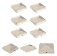 The Living Store Stolphattar pyramid 6 st rostfritt stål 101x101 mm - Staket- & grindtillbehör