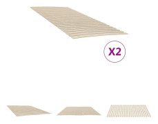 The Living Store Ribbotten med 48 ribbor 2 st 90x200 cm - Sängar & sängramar