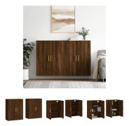 The Living Store Väggskåp 2 st brun ek 69,5x34x90 cm - Skänkar & serveringsbord