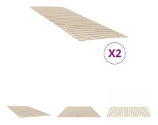 The Living Store Ribbotten med 48 ribbor 2 st 80x200 cm - Sängar & sängramar