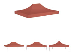 The Living Store Tak till partytält 4x3 m terrakotta 270 g/m² - Tak till partytält & lusthus