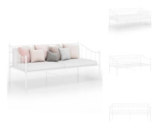 Sängar & sängramar - Living Sängram bäddsoffa vit metall 90x200 cm