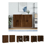 The Living Store Väggskåp 2 st brun ek 69,5x34x90 cm - Skänkar & serveringsbord