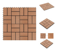 Golvbeläggning - Living Trall 11 st WPC 30x30 cm 1 kvm brun