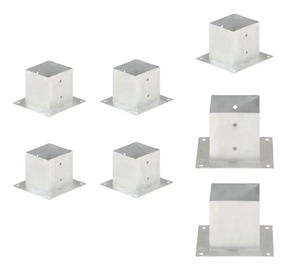 Staketstolpar - Living Stolpfot 4 st galvaniserad metall 141 mm
