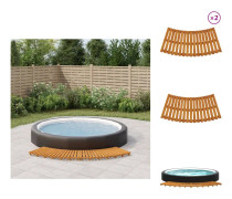 Pool- & spatillbehör - Living Spatrappa 2 st massivt akaciaträ