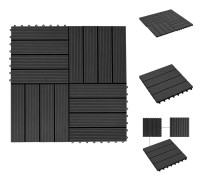 Golvbeläggning - Living Trall 22 st 30x30 cm 2 kvm WPC svart