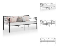 Sängar & sängramar - Living Sängram bäddsoffa svart metall 90x200 cm