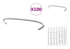Staket- & grindtillbehör - Living Krokar till gabion 100 st galvaniserat stål 15 cm