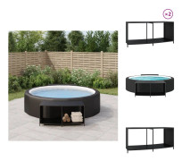 Pool- & spatillbehör - Living Förvaringshyllor 2 st svart konstrotting