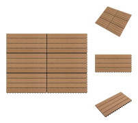 Golvbeläggning - Living Markplattor 6 st WPC 60x30 cm 1,08 m² brun