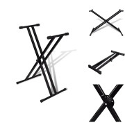 Notställ - Keyboardstativ svart vikbart justerbart 100kg