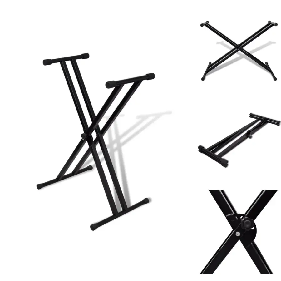 Notställ - Keyboardstativ svart vikbart justerbart 100kg
