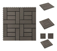 Golvbeläggning - Living Trall 22 st 30x30 cm 2 kvm WPC mörkbrun