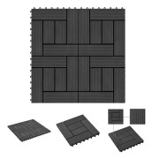 The Living Store Trall 11 st WPC 30x30 cm 1 kvm svart