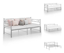 Sängar & sängramar - Living Utdragbar sängram bäddsoffa grå metall 90x200 cm