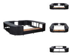 Pool- & spatillbehör - Living Fyrkantig poolkant svart 268 x 268 x 55 cm konstrotting