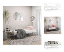 Sängar & sängramar - Living Sängram bäddsoffa vit metall 90x200 cm