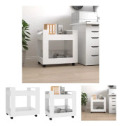The Living Store Skrivbordsvagn vit 60x45x60 cm konstruerat trä