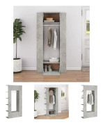The Living Store Hallskåp 2 st betonggrå konstruerat trä - Förvaringsskåp & garderober