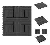 Golvbeläggning - Living Trall 22 st 30x30 cm 2 kvm WPC svart