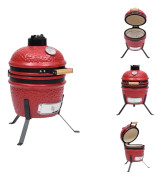 Utomhusgrillar - Kamado Rökgrill 2-i-1 keramik 56 cm röd