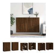 The Living Store Väggskåp 2 st brun ek 69,5x34x90 cm - Skänkar & serveringsbord