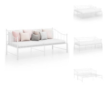Sängar & sängramar - Living Utdragbar sängram bäddsoffa vit metall 90x200 cm