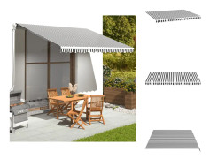 Markiser - Living Markisväv antracit och vit 4x3 m