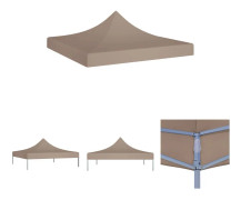 The Living Store Tak till partytält 3x3 m taupe 270 g/m² - Tak till partytält & lusthus