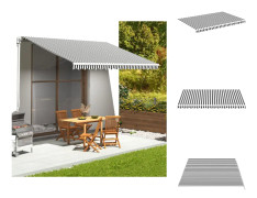 Markiser - Living Markisväv antracit och vit 4,5x3 m