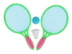 36cm 1 par barn tennisracketar utomhus sport bärbara badmintonracketar barnleksak (grön)