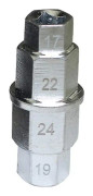 Motorcykelaxelnyckel, 17, 22, 24, 19mm Multifunktionell motorcykel sexkantsaxelverktyg Sexkantsnyckel för borttagning av motorcykelns framhjul, Silver