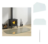 Glas - Living Glasskiva för öppen spis sexkantig 120x60 cm